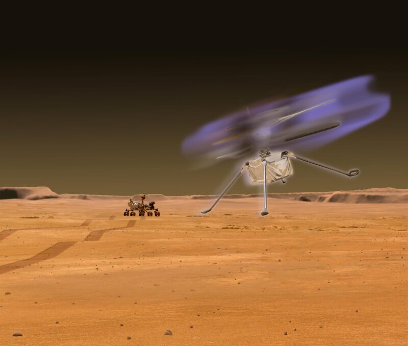 Rupture de l'atmosphère martienne : Les hélicoptères volant sur Mars peuvent briller au crépuscule