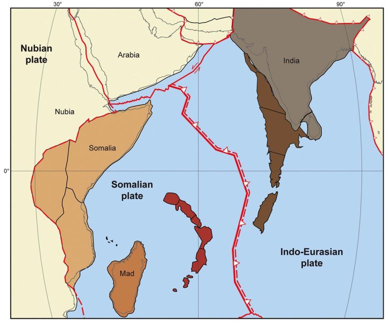 Plaques tectoniques de l'océan Indien