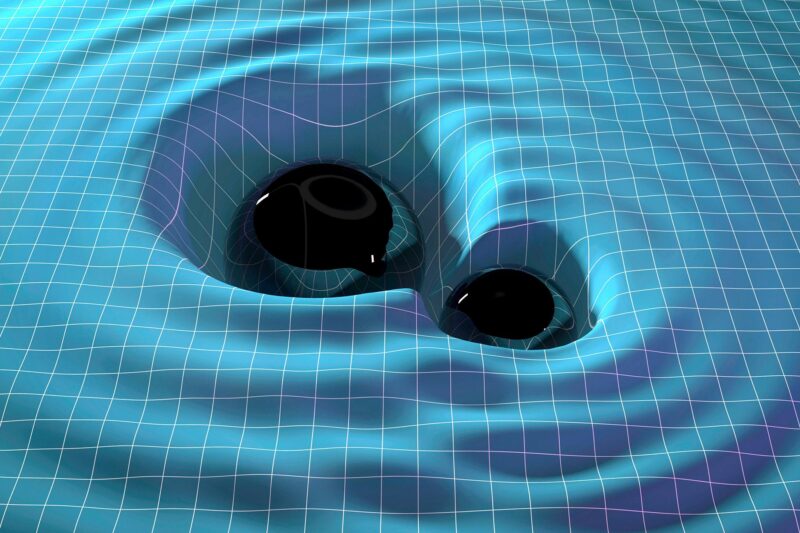 Two Black Holes Gravitational Waves Spacetime