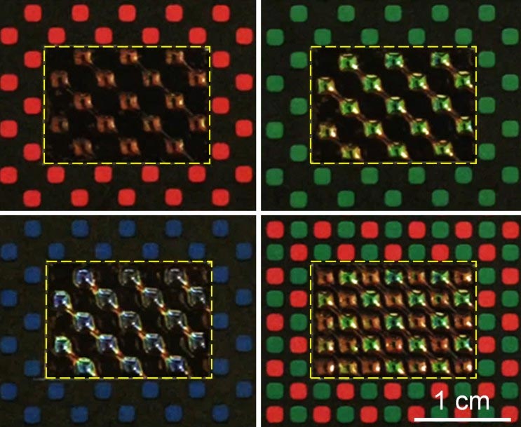 Pixels de chromatophores artificiels
