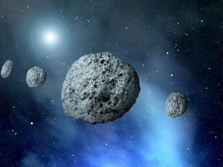 Les astéroïdes dans l'espace
