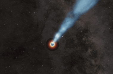 Two Supermassive Black Holes Orbiting Each Other