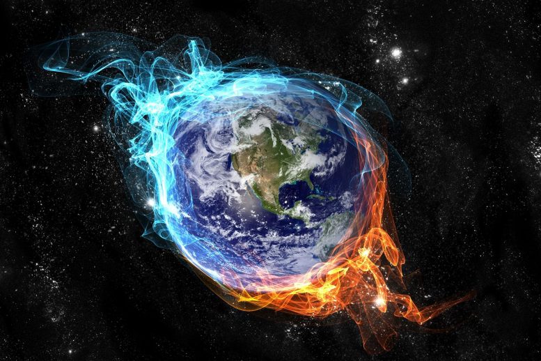 Réchauffement climatique Planète Terre Concept de feu