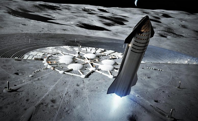 Colonie lunaire du vaisseau spatial SpaceX