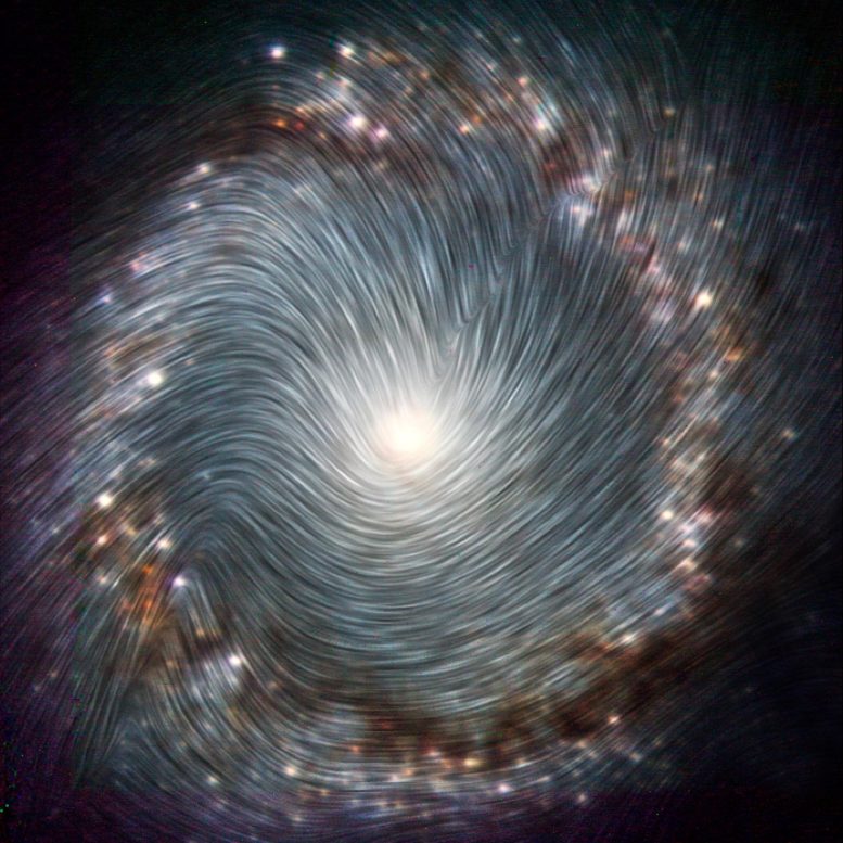 Le champ magnétique de NGC 1097