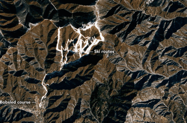 Une vue satellite du terrain olympique de 2022 de la NASA