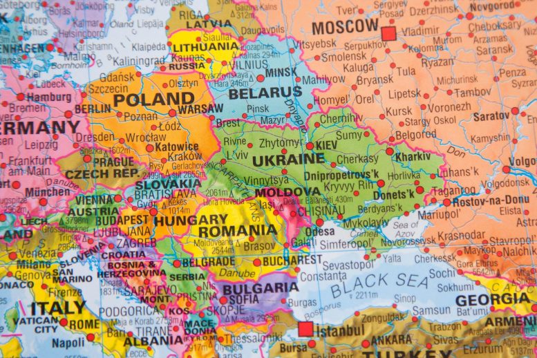Carte de l'Ukraine Russie Europe de l'Est