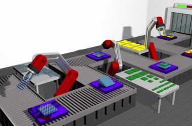 Robots Stacking Thin Films on Assembly Line