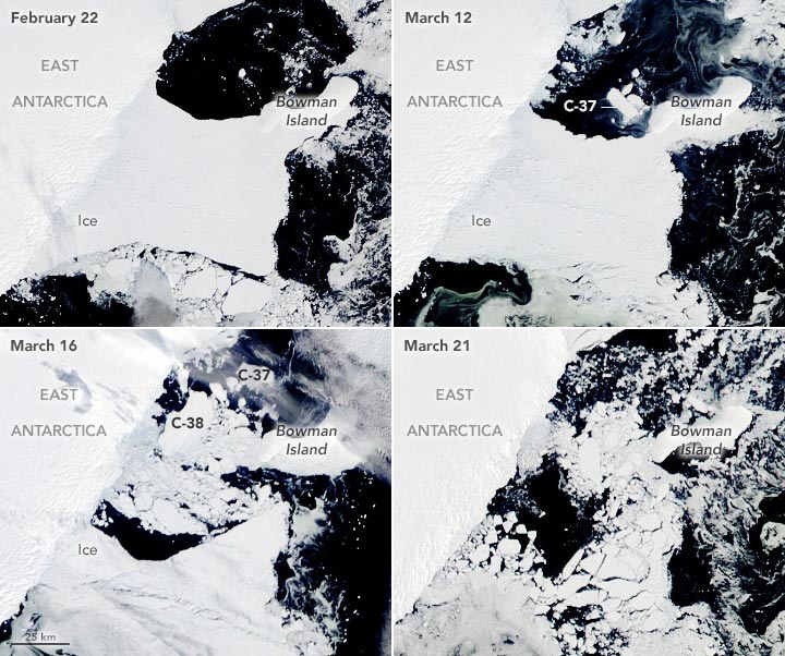 Ice Shelf Collapse in East Antarctica Annotated