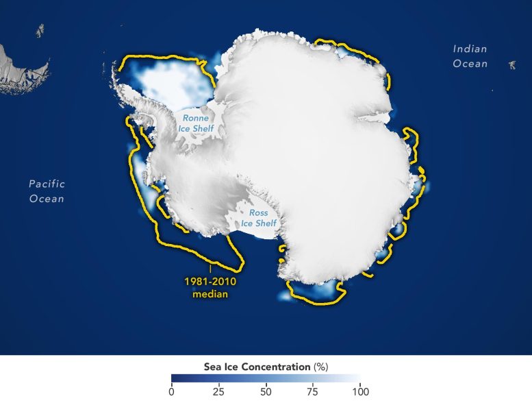 La glace de mer de l'Antarctique atteint un niveau record