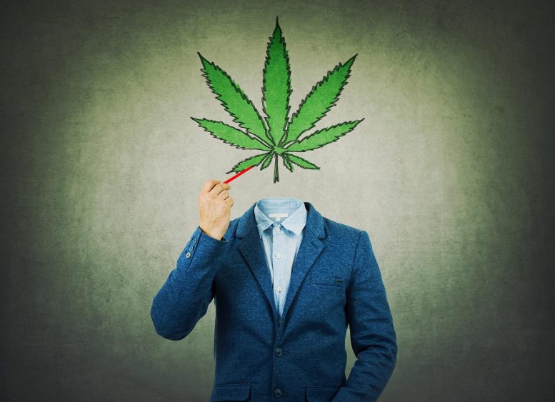 Concept de dépendance à la marijuana Head Cannabis