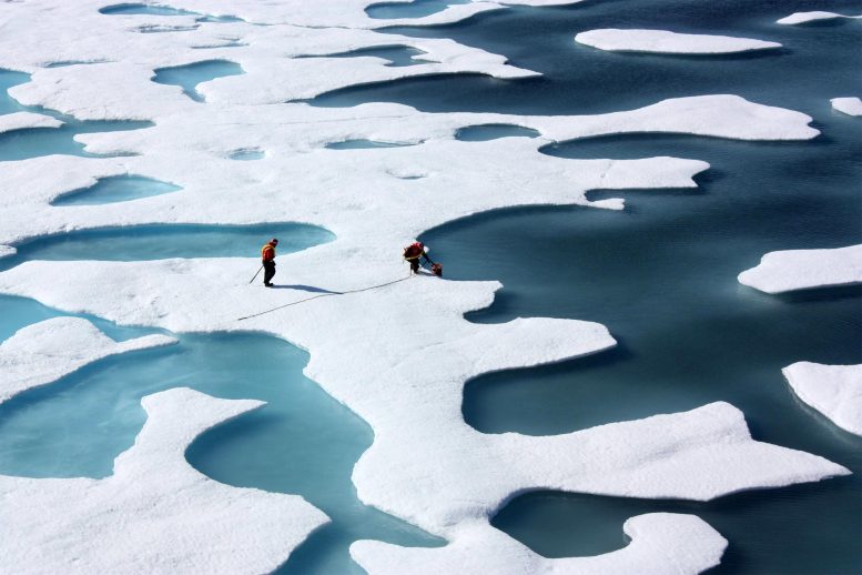 Mesure de l'épaisseur de la glace de mer arctique