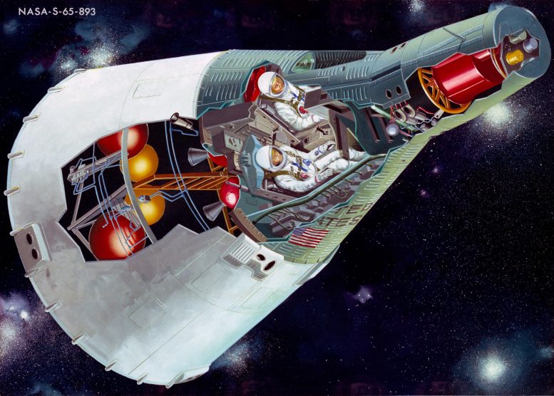 Illustration en coupe du vaisseau spatial Gemini