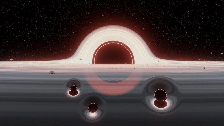 Un essaim de petits trous noirs dans un disque de gaz