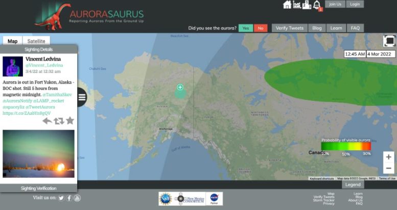 Site web de l'Aurorasaurus