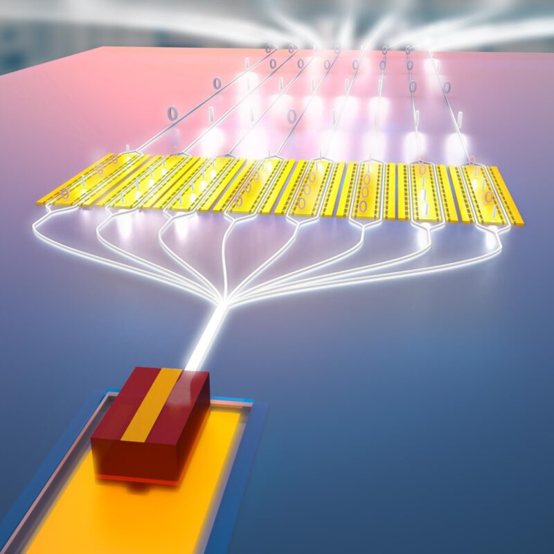 Le premier laser intégré sur une puce en niobate de lithium ouvre la voie à des systèmes de télécommunication de grande puissance