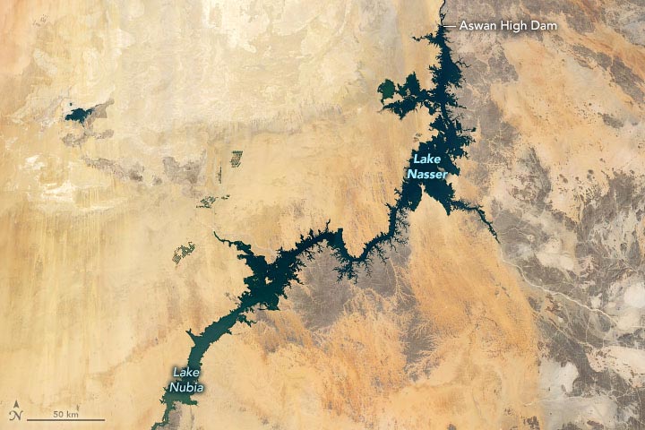 Haut barrage d'Assouan Lac Nasser