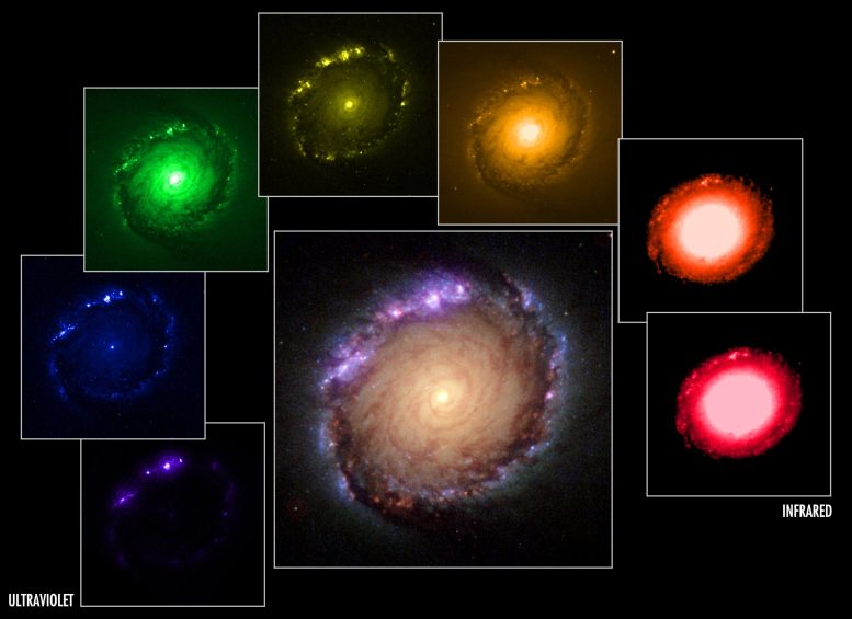 Images multi-longueurs d'onde et images composites de NGC 1512