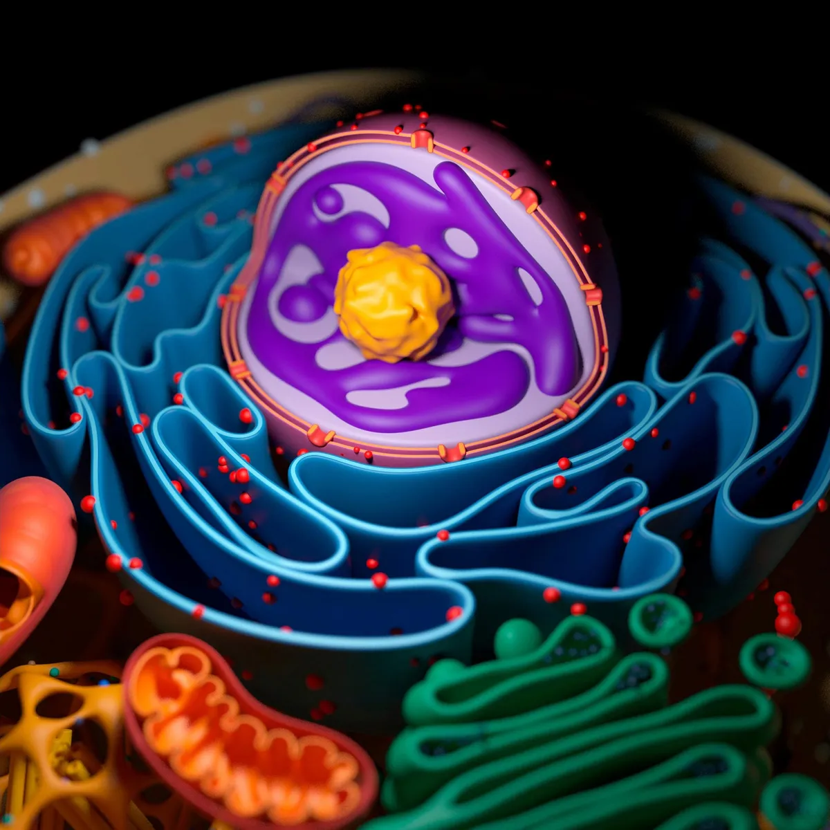 Illustration du noyau cellulaire