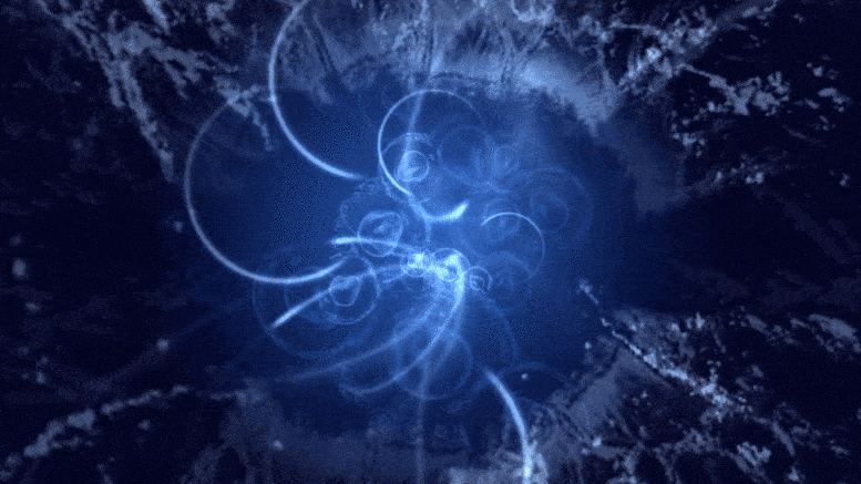 Les particules neutrinos : concept d'artiste