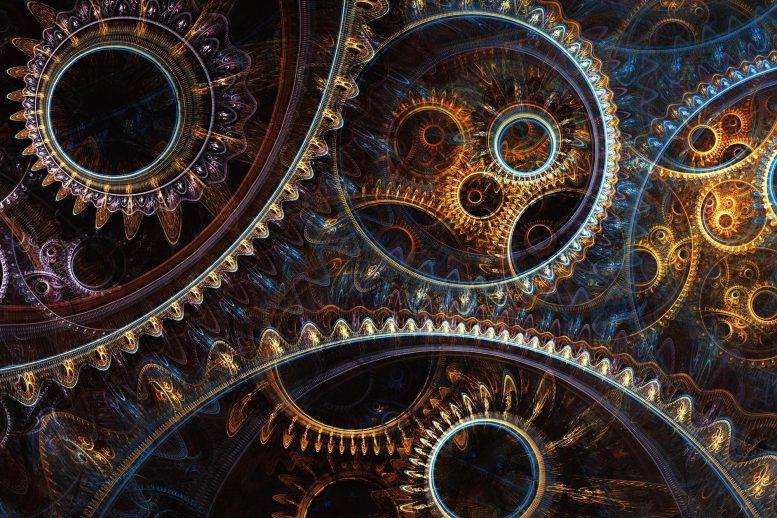 Concept d'horloge biologique fractale abstraite