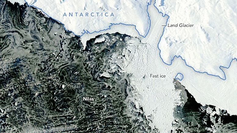 Rupture du glacier terrestre : La vieille glace de mer s'est effondrée au large de la côte de la Terre Marie Byrd en Antarctique.
