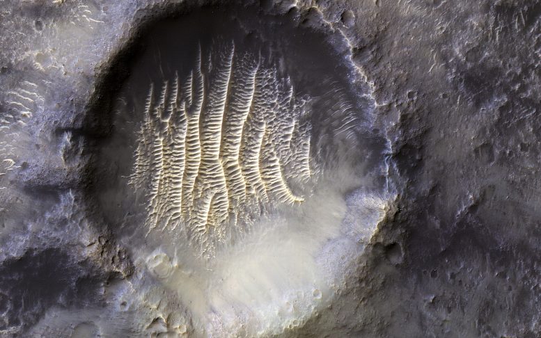 Cratère de longitude zéro sur Mars