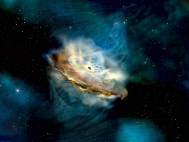 L'inversion magnétique spontanée d'un trou noir monstre provoque une explosion énigmatique.