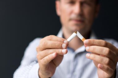 Man Quit Smoking Cigarettes Concept
