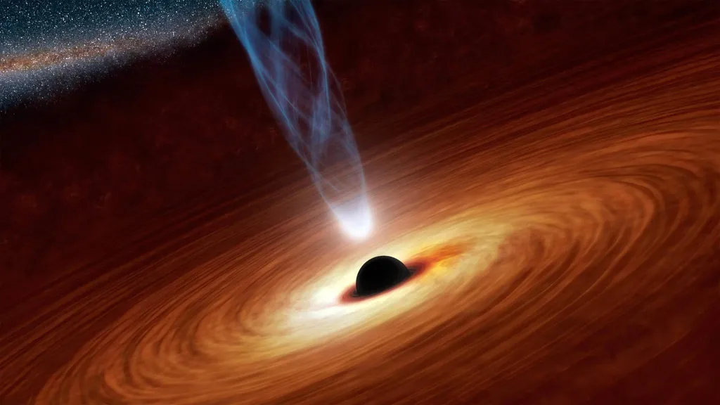 Illustration de concept d'artiste d'un trou noir supermassif
