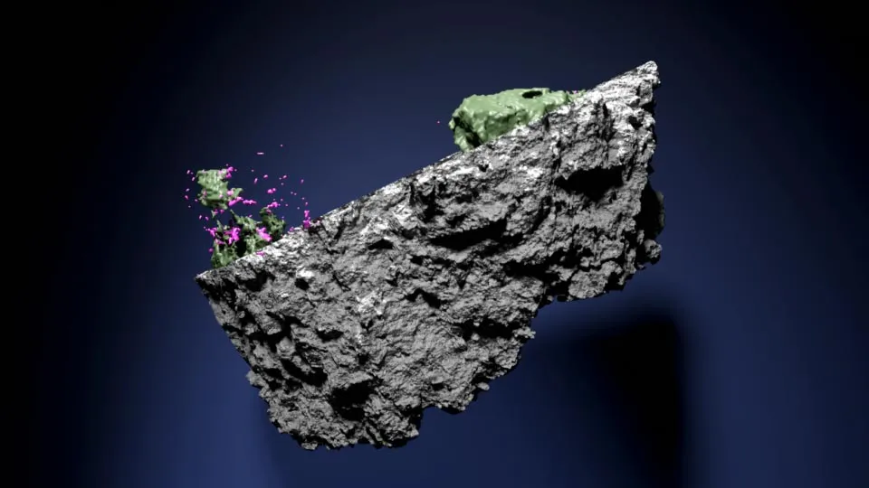 Rendu 3D d'une météorite