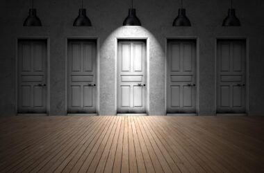 Five Doors Choices Decision Making Concept