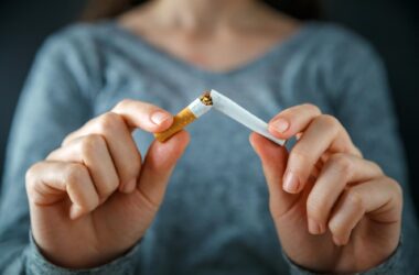 Woman Quit Smoking Cigarettes Concept