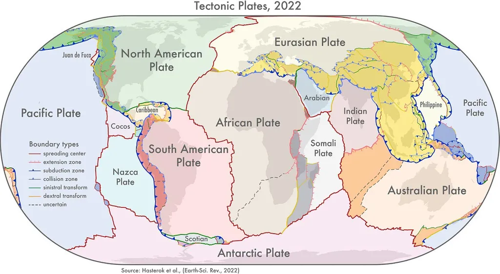 Plaques tectoniques 2022
