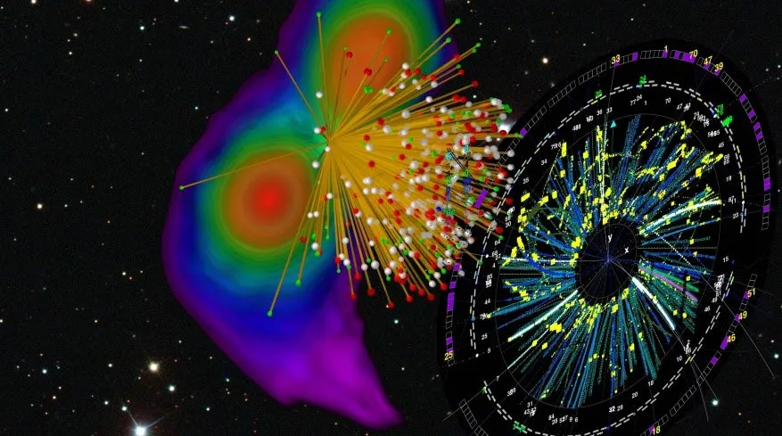 La fusion des étoiles à neutrons et les traces de particules émergentes