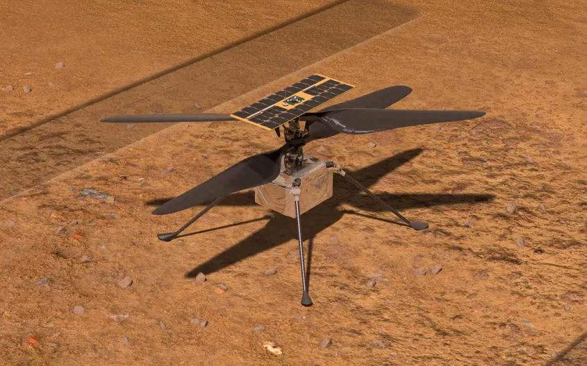 Illustration de l'hélicoptère Ingenuity de la NASA sur Mars