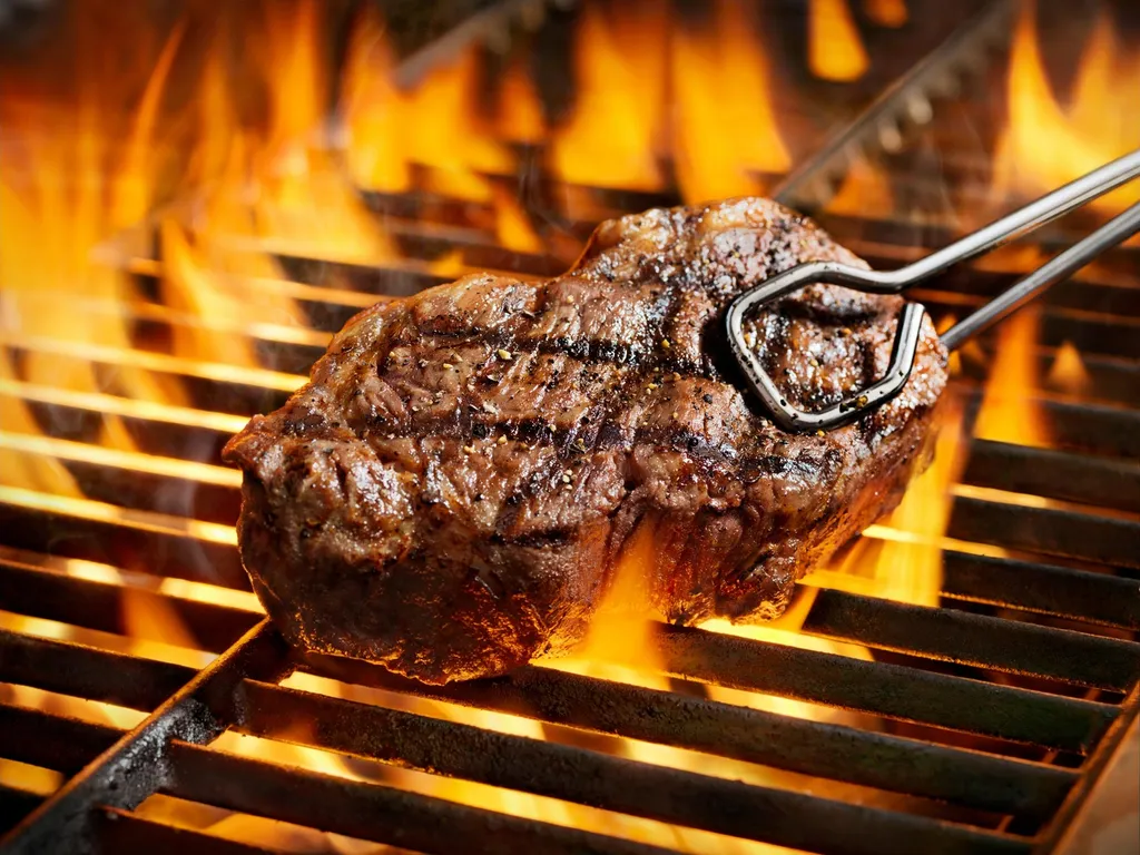 Steak grillé au barbecue
