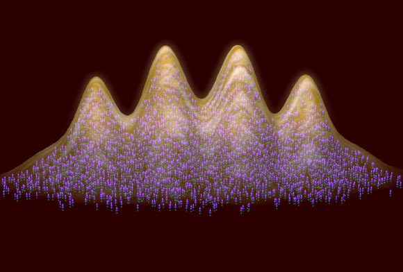 Plusieurs dizaines de milliers de particules s'organisent spontanément en une structure cristalline autodéterminée tout en partageant la même fonction d'onde macroscopique - caractéristiques de la supersolidité. Crédit image : Université d'Innsbruck.