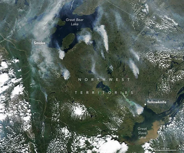 Incendies dans le Nord du Canada juillet 2022 annoté