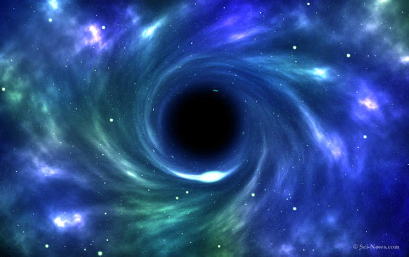 Une impression d'artiste d'un trou noir. Crédit image : Sci-News.com.