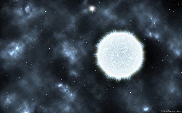 Une impression d'artiste d'une étoile à neutrons. Crédit image : Sci-News.com.