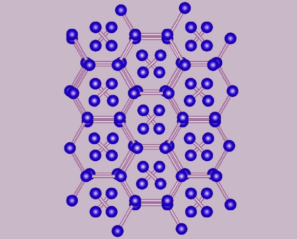 Structure de type graphène de la phase IV de l'hydrogène (Université d'Edimbourg)