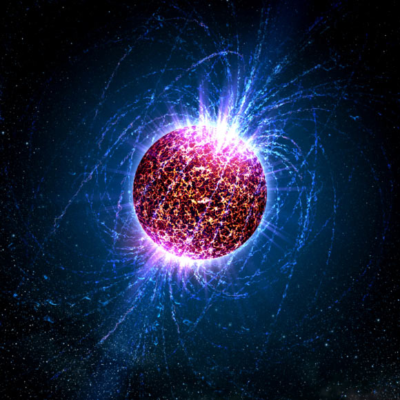 Les étoiles à neutrons sont les étoiles les plus petites et les plus denses de l'Univers. Comme leur nom l'indique, les étoiles à neutrons sont composées presque entièrement de neutrons. Duer et al suggèrent que certaines propriétés des étoiles à neutrons peuvent être influencées non seulement par leur multitude de neutrons très denses, mais aussi par une fraction nettement plus faible de protons - des particules chargées positivement qui ne représentent que 5 % d'une étoile à neutrons. Voici une illustration d'une étoile à neutrons. Crédit image : Casey Reed, Penn State University.