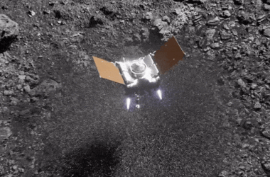 OSIRIS REx Spacecraft Leaving Bennu Surface