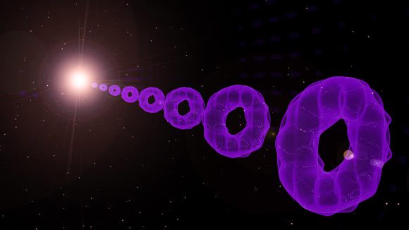 Un condensat de Bose-Einstein en expansion et en forme d'anneau partage plusieurs caractéristiques frappantes avec l'Univers primitif. Crédit image : Emily Edwards, Université du Maryland.