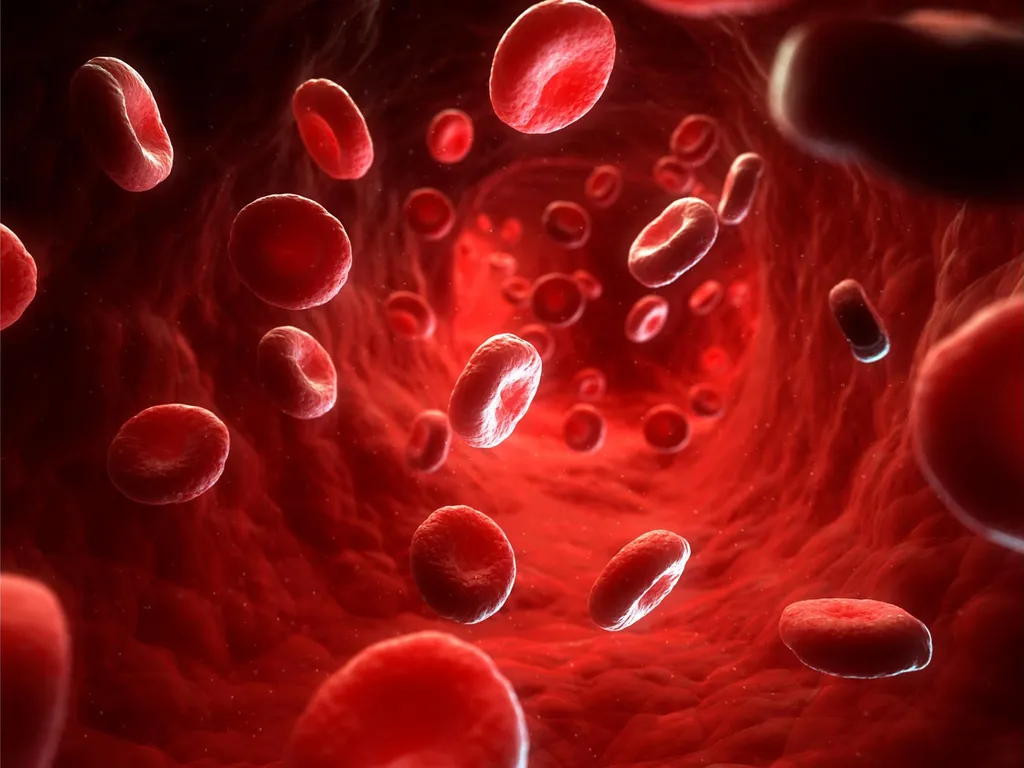 Les globules rouges circulent dans les vaisseaux sanguins