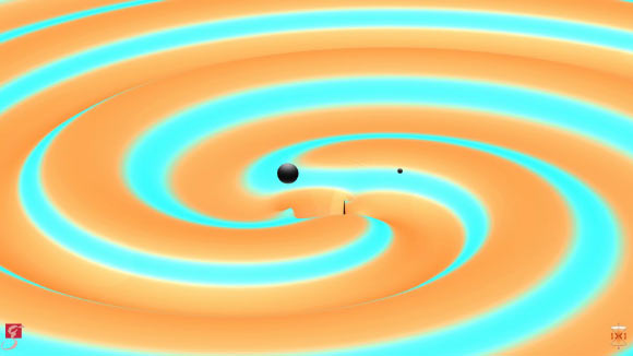 Cette image représente deux trous noirs quelques instants avant qu'ils n'entrent en collision et ne fusionnent l'un avec l'autre, libérant de l'énergie sous forme d'ondes gravitationnelles. Crédit image : S. Ossokine, A. Buonanno, T. Dietrich et R. Haas, Institut Max Planck de physique gravitationnelle / Projet Simulating eXtreme Spacetime.