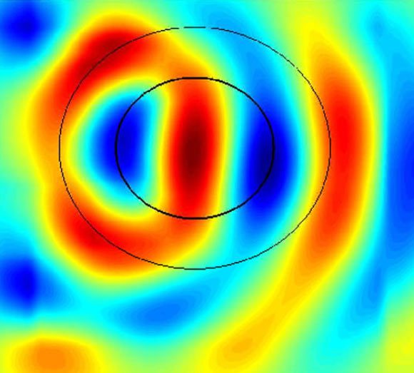 Des scientifiques de l'Université de Toronto ont réussi à démontrer l'efficacité d'une fine cape active aux fréquences micro-ondes. Crédit image : Michael Selvanayagam / George V. Eleftheriades.