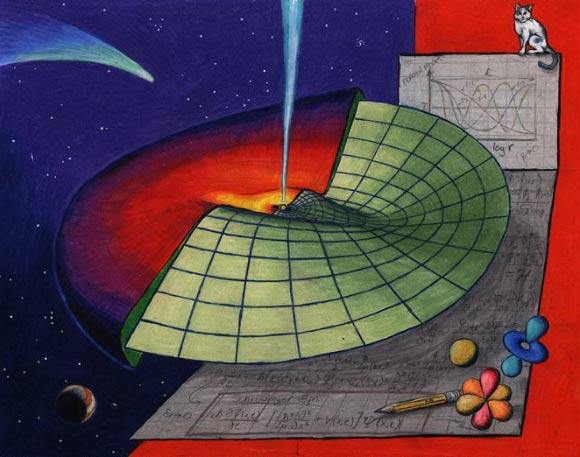 La propagation des ondes à travers un disque astrophysique peut être comprise à l'aide de l'équation de Schrödinger. Crédit image : James Tuttle Keane, California Institute of Technology.