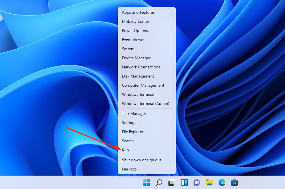Liste du menu de démarrage de Windows 11